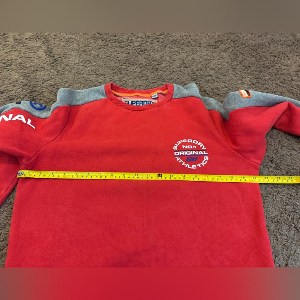 2 FOR $20 Superdry Men's Crewneck Stadium Sweatshirt Pull Over Red Gray M $75 - Picture 11 of 11